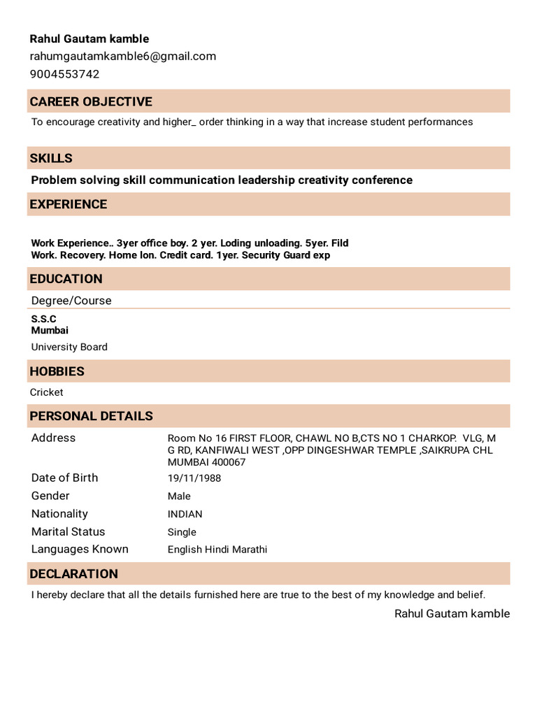 Resume Rahul Gautam 11 Format6 | PDF