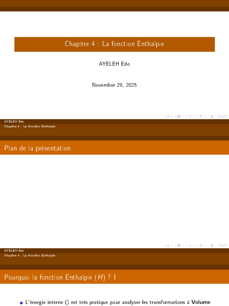 Comprendre l'Enthalpie en Thermodynamique | PDF | Enthalpie | Chaleur