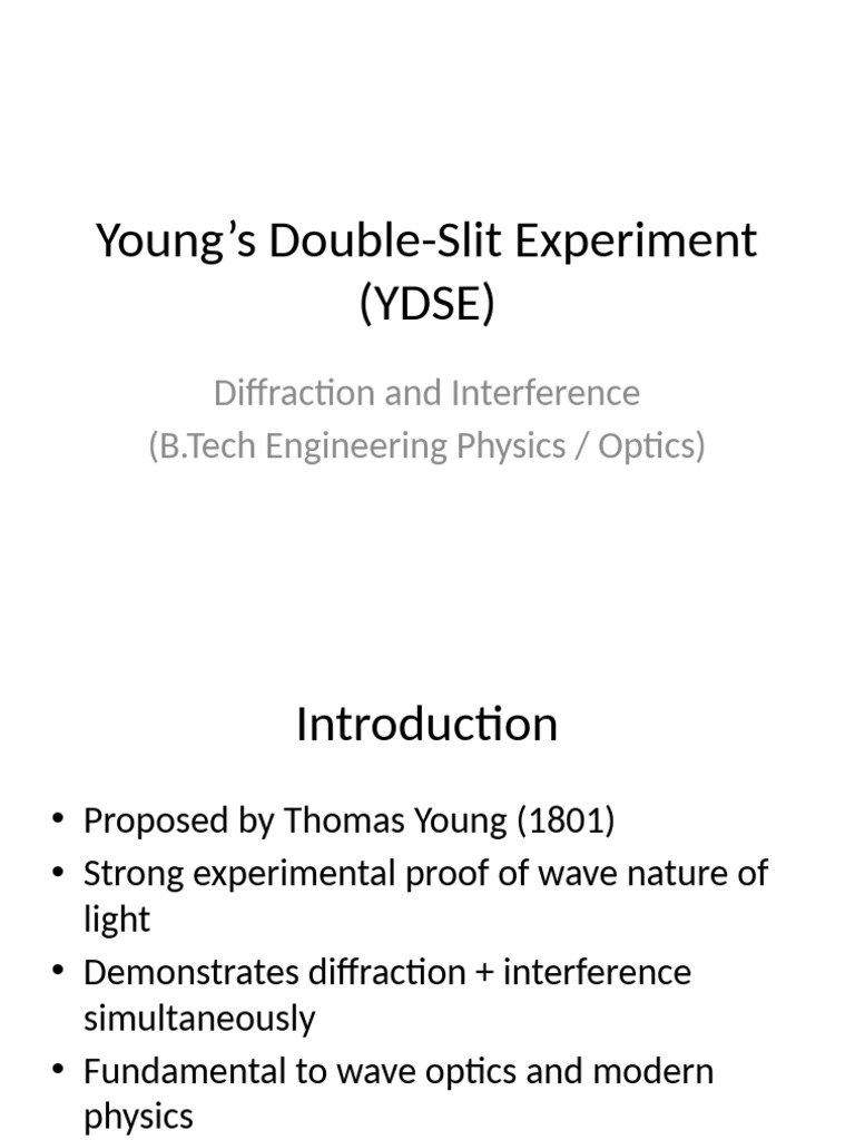 Young's Double-Slit Experiment Explained | PDF | Diffraction | Wavelength