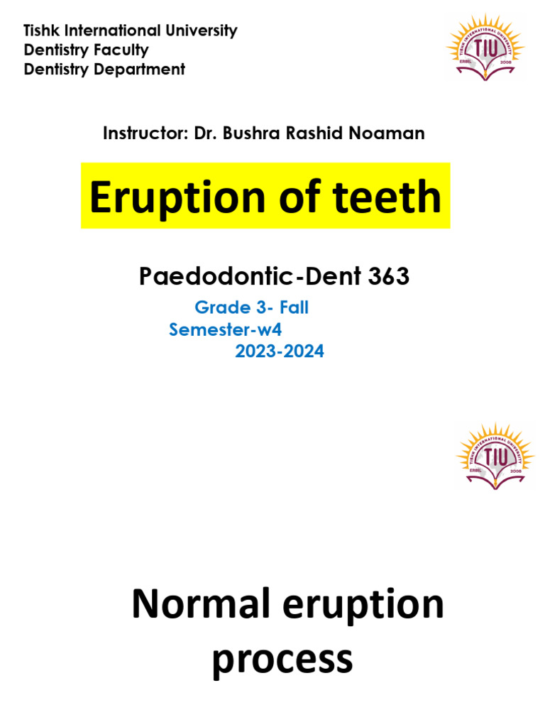 4 Normal Eruption Process | PDF | Dental Anatomy | Human Tooth