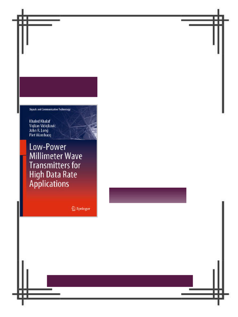 Low-Power Millimeter Wave Transmitters for High Data Rate Applications ...
