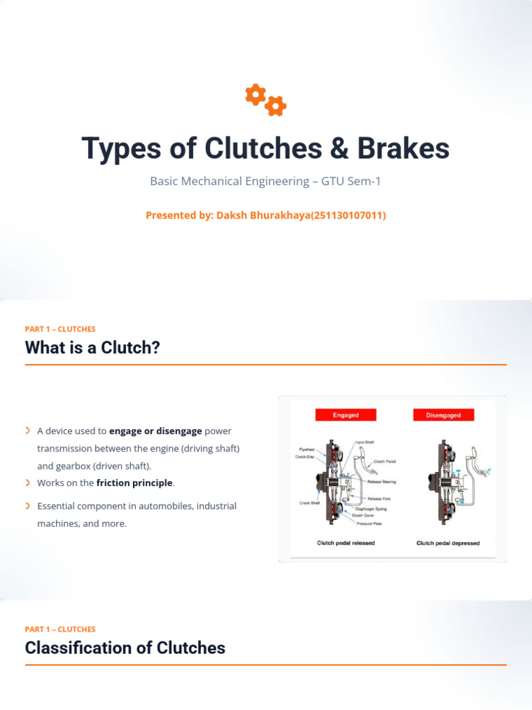 Clutches and Brakes Explained | PDF | Brake | Clutch