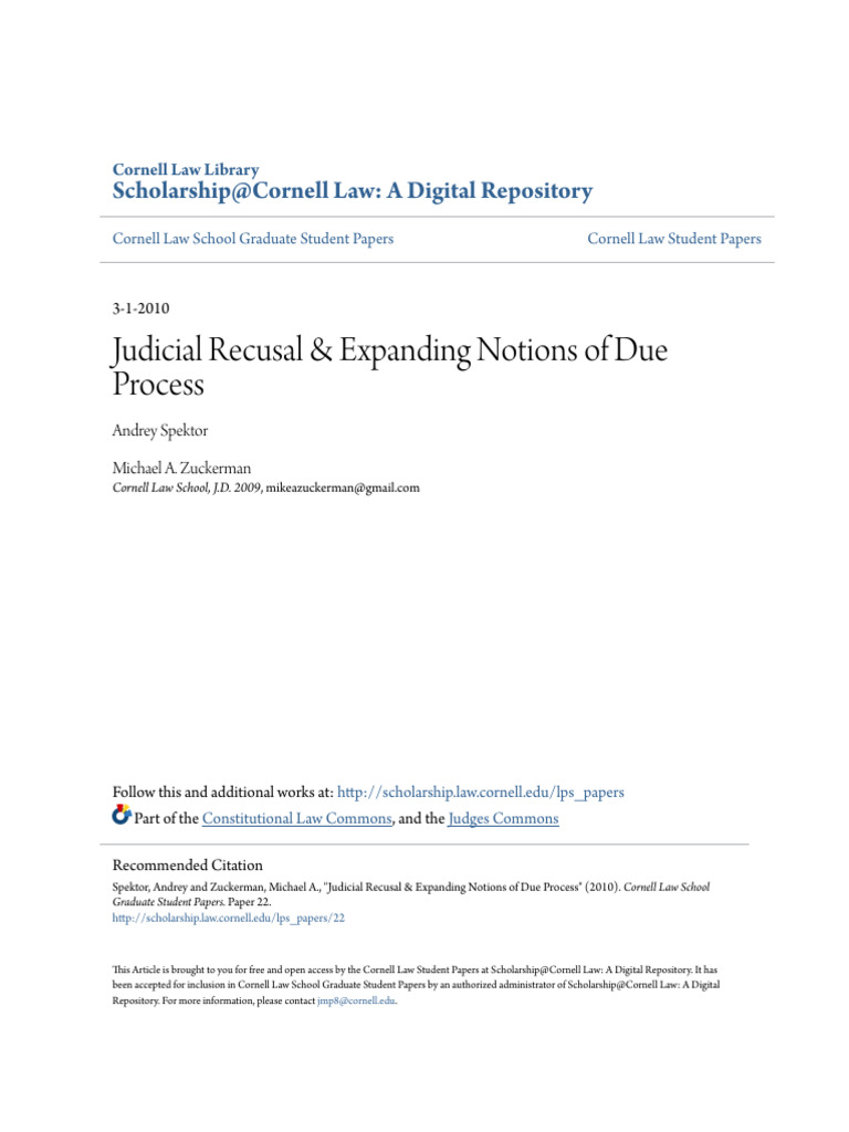 Judicial Recusal & Due Process Analysis | PDF | Due Process Clause ...