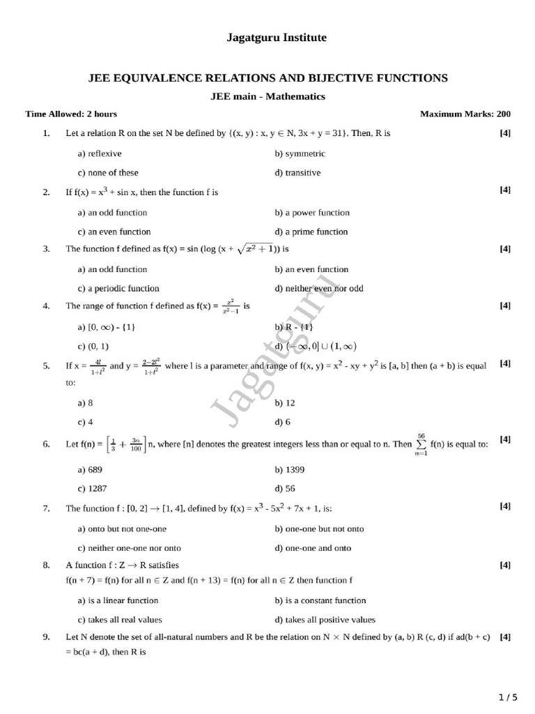 JEE Problems Chapter - 1 | PDF