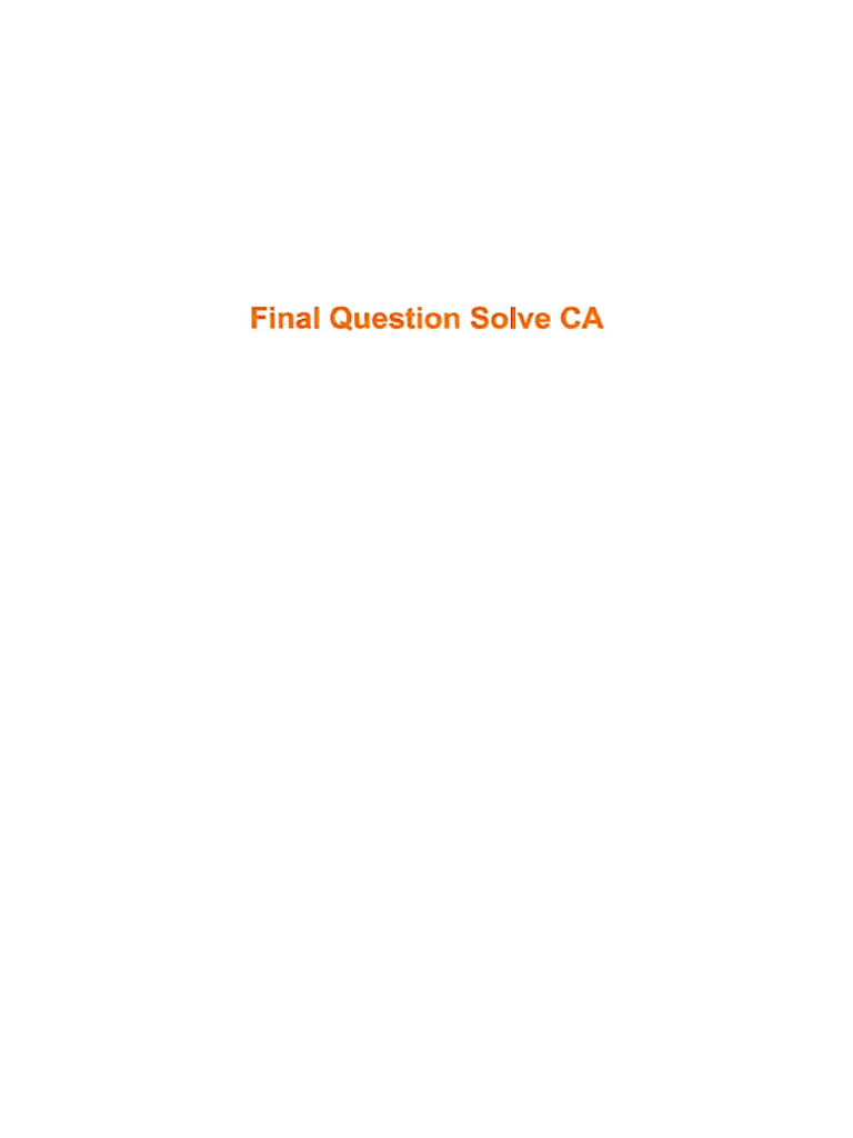 CA FInal Solve | PDF
