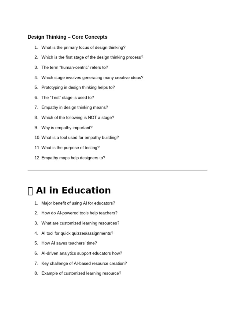 Design Thinking – Core Concepts | PDF | Artificial Intelligence ...