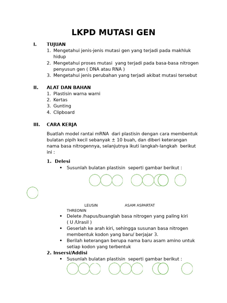Jenis dan Proses Mutasi Gen pada DNA | PDF
