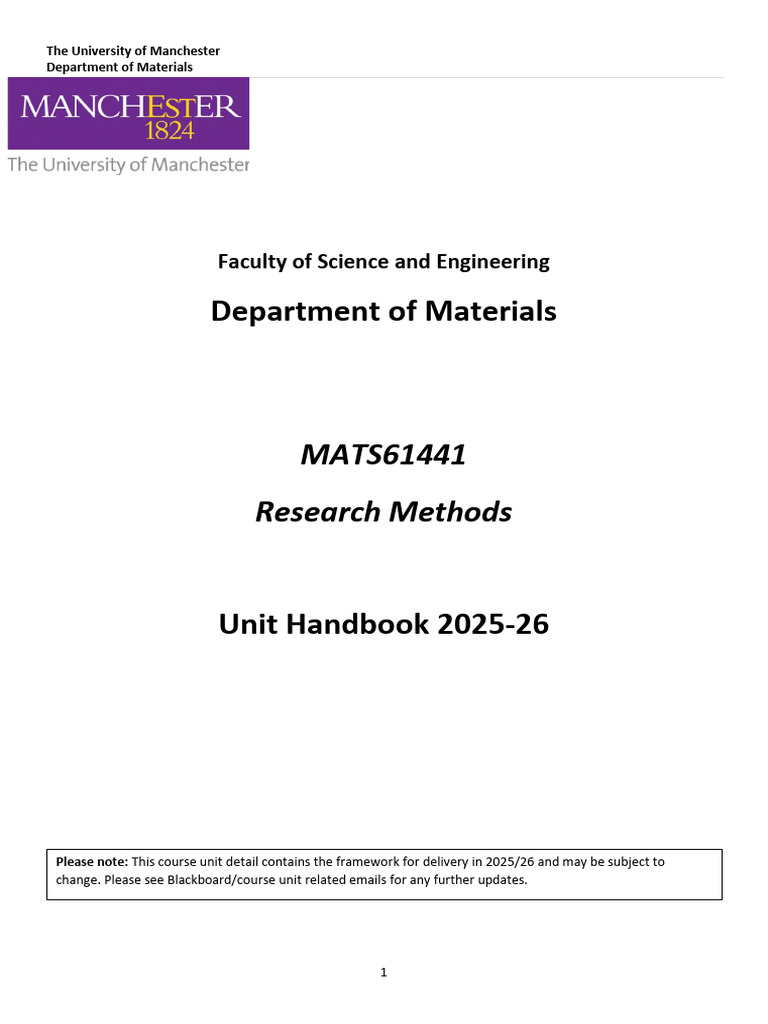 Research Methods Unit Handbook 2025-26 | PDF | Critical Thinking ...