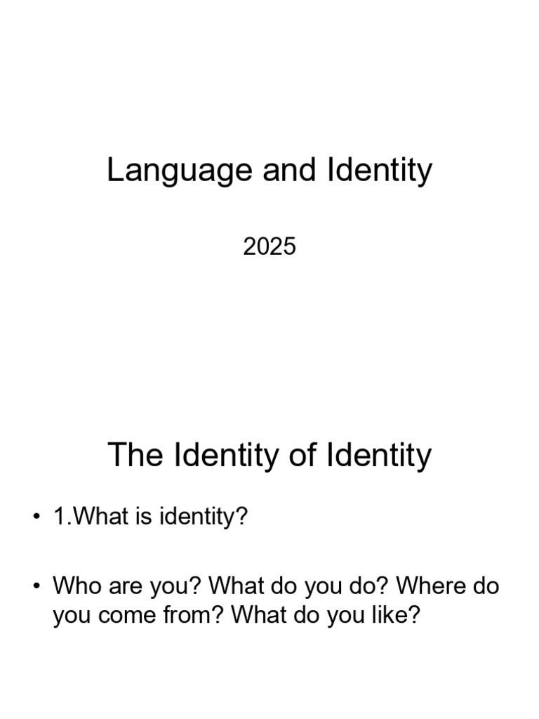 Language's Role in Shaping Identity | PDF | Identity (Social Science ...
