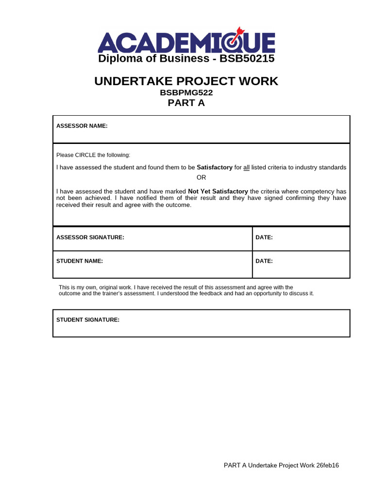 PART a Undertake Proj Work 26 | PDF | Project Management | Risk