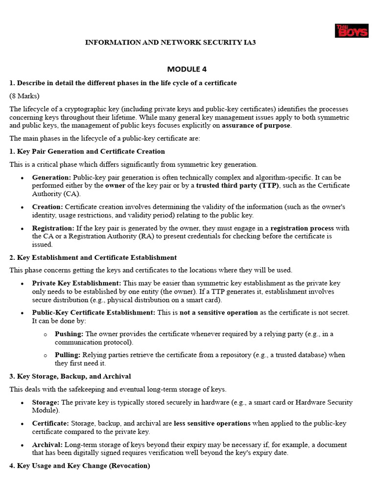 INS IA3 | PDF | Transport Layer Security | Key (Cryptography)