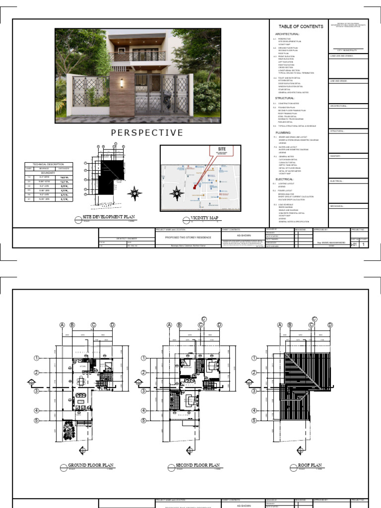Proposed Two Storey Residence Plans | PDF | Storm Drain | Civil Engineering