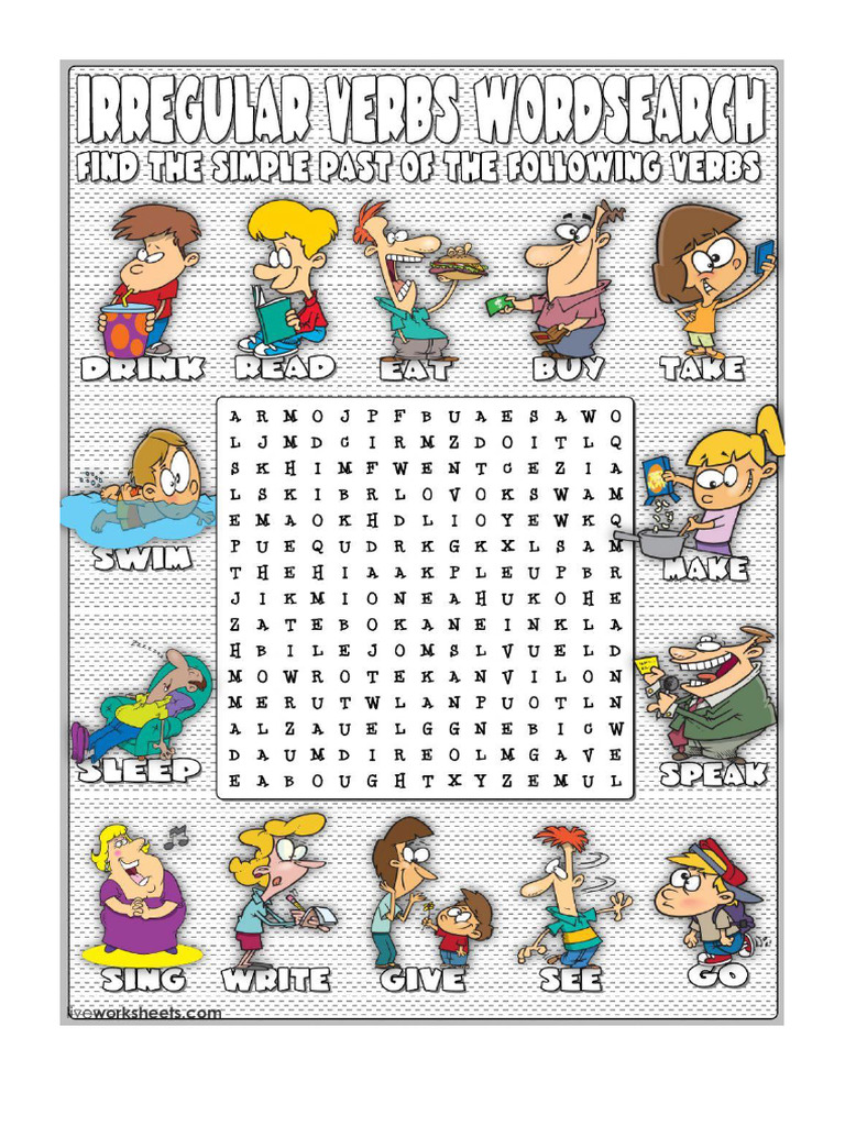 Wordsearch Irregular Verbs | PDF
