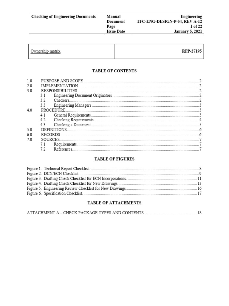 Engineering Document Checking Procedure | PDF | Drawing | Specification ...
