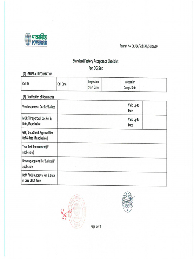 DG FAT Checklist - Rotated | PDF