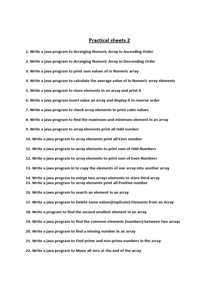 Practical Sheets 2 | PDF
