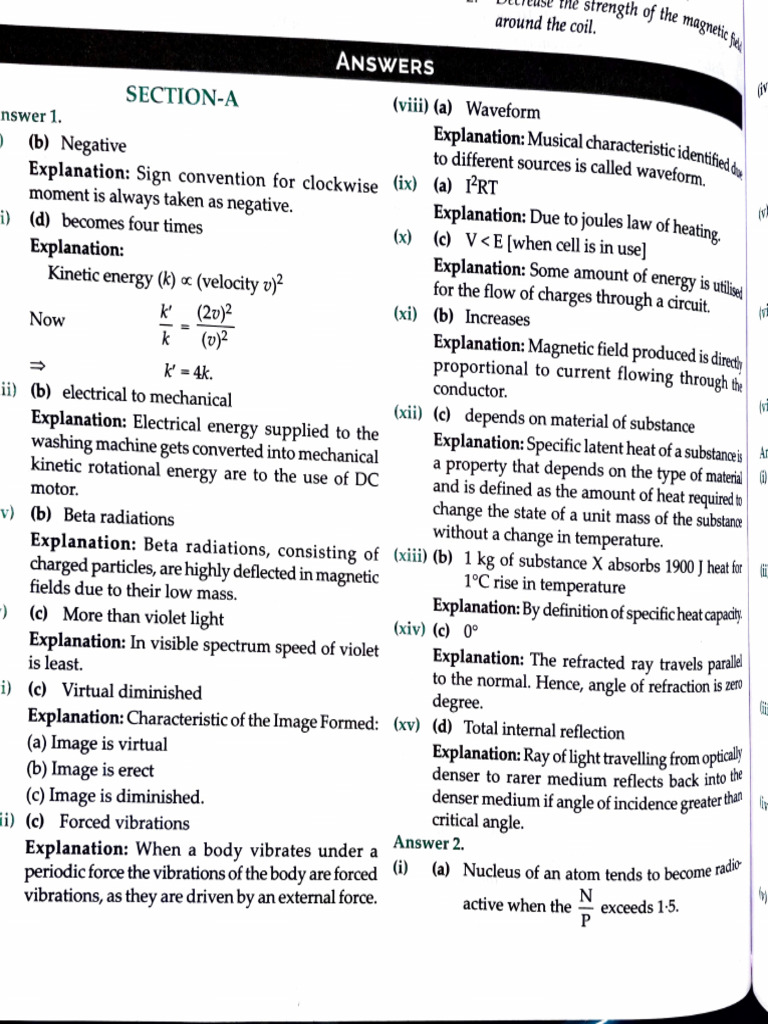 ICSE Physics 2023 Exam Solutions | PDF | Electricity | Mechanical ...