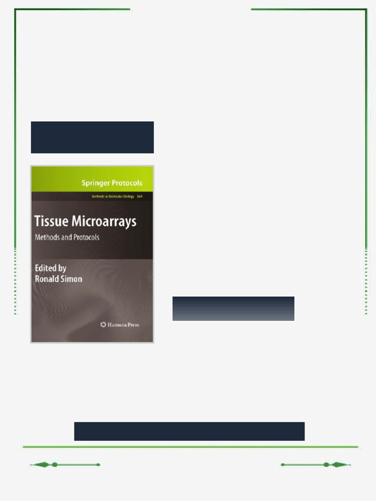 Tissue Microarrays Methods and Protocols 1st Edition Ronald Simon (Auth ...