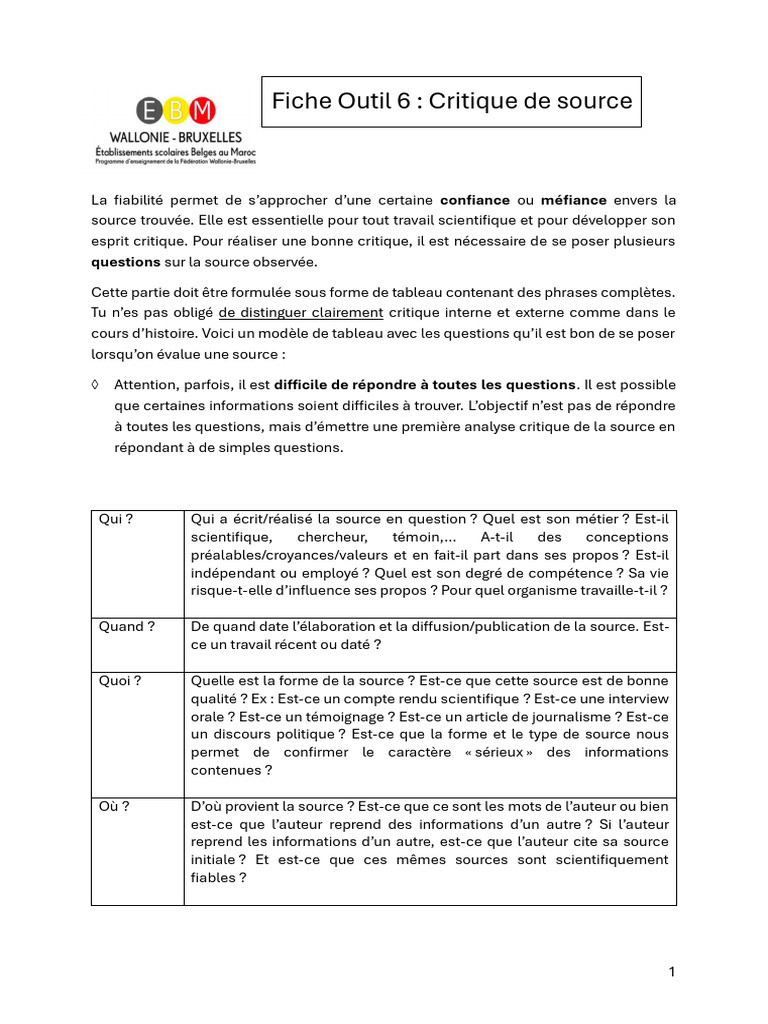 Critique de source : Guide pratique | PDF | Pensée critique