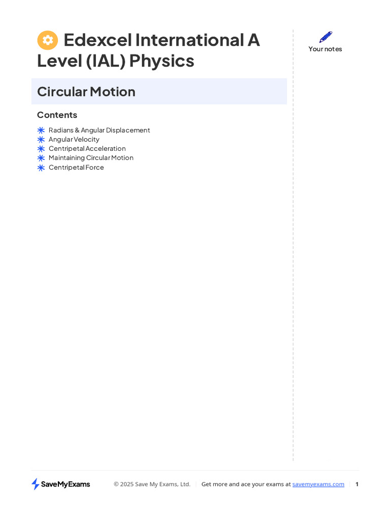IAL Physics: Circular Motion Concepts | PDF | Acceleration | Force
