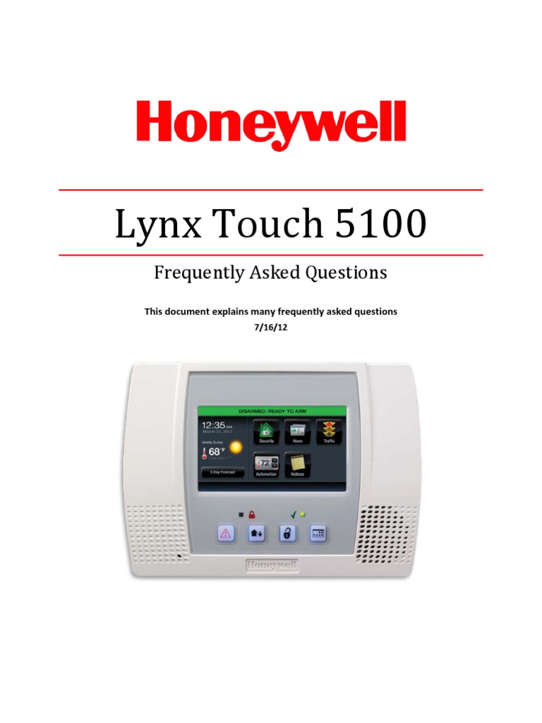 Honeywell l5100 Faqs | Wi Fi | Security Alarm