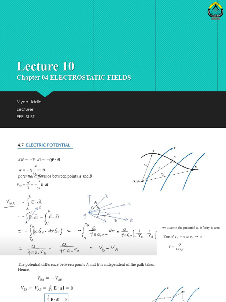 Lecture 10 Electrostatic Fields 05 | PDF
