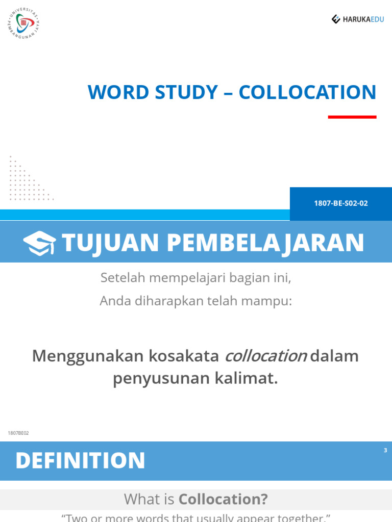Word Study – Collocation | PDF | Adjective | Verb