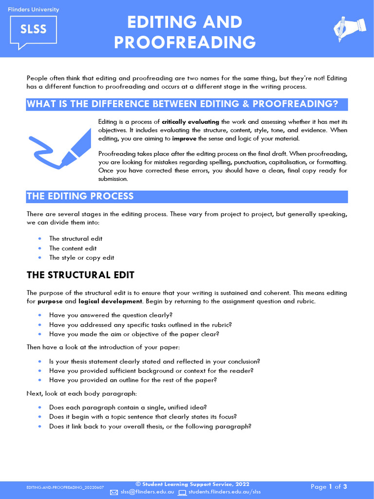 Editing and Proofreading | PDF | Editing | Proofreading