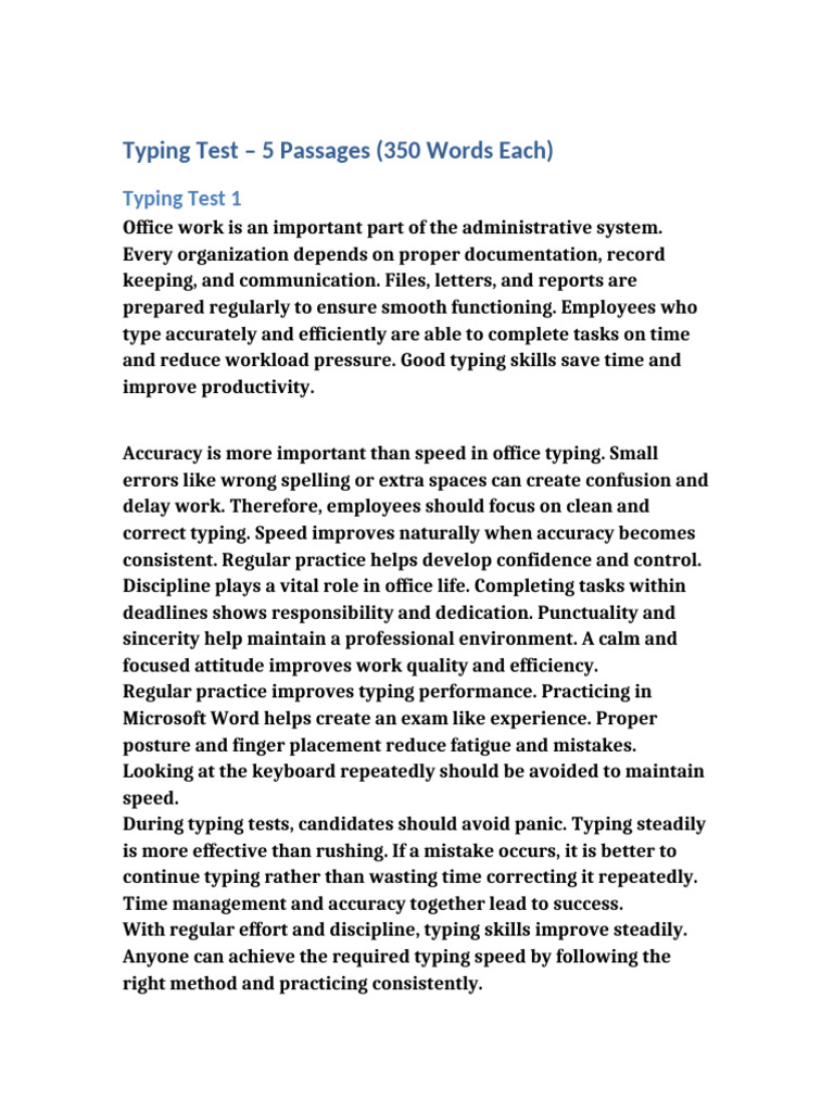 Typing Test Guide: Improve Speed & Accuracy | PDF | Disciplines ...