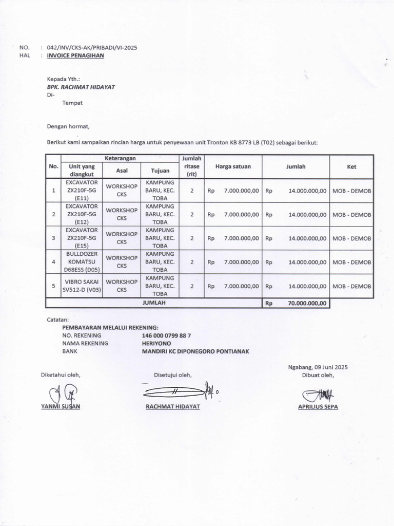 Inv 42 Ak Pak Rachmat Hidayat | PDF