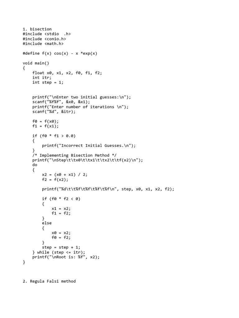 NM LAB All Methods | PDF | Computing | Mathematics Of Computing