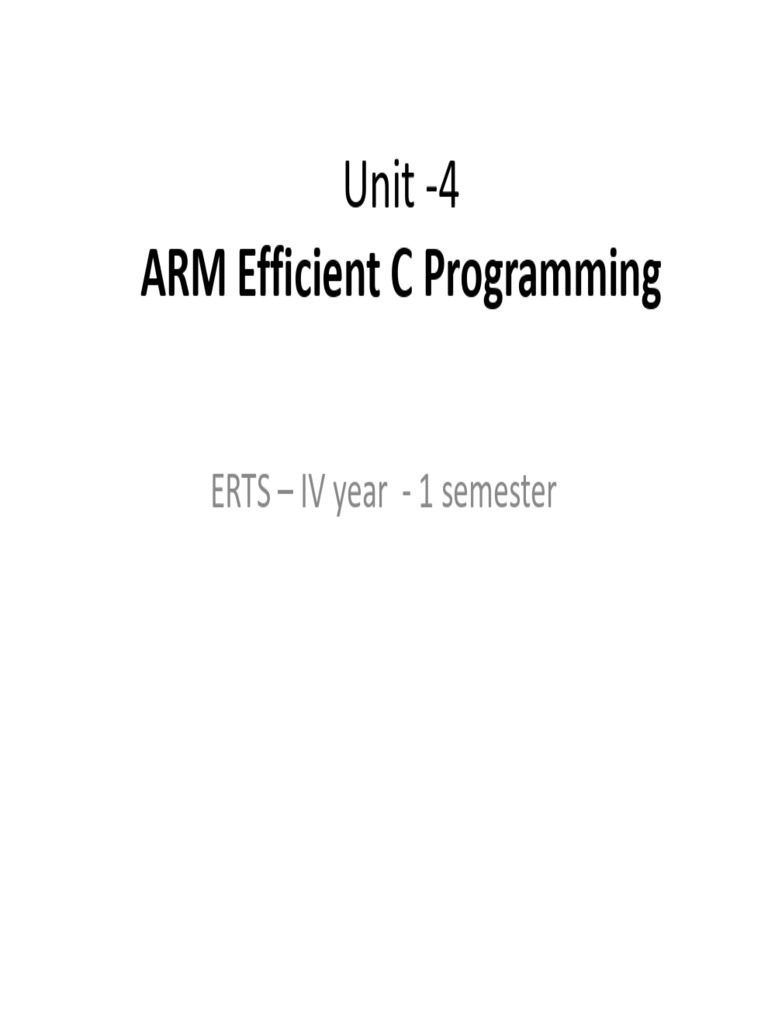 ARM C Programming Efficiency Guide | PDF | Pointer (Computer ...