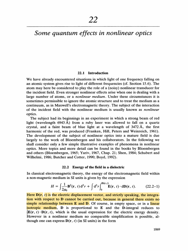 Quantum Effects in Nonlinear Optics | PDF | Nonlinear Optics | Photon