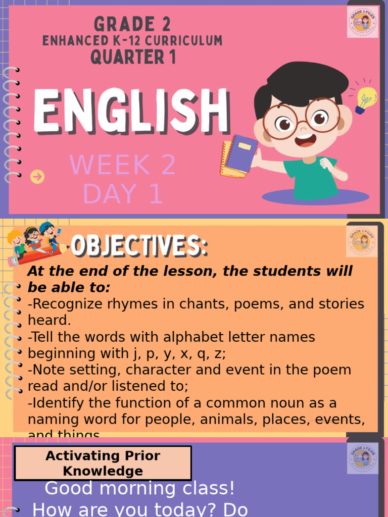 Week 2 Lesson Plan: Nouns & Rhymes | PDF | Word | Poetry