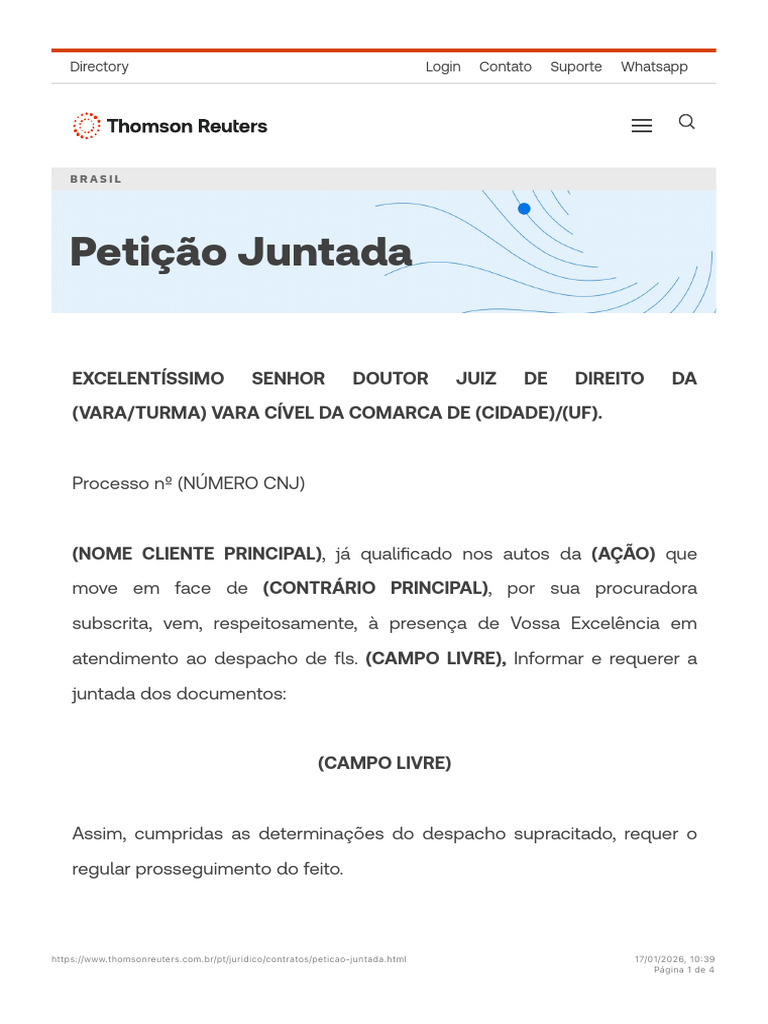 Petição de Juntada de Documentos | PDF | Privacidade de informações