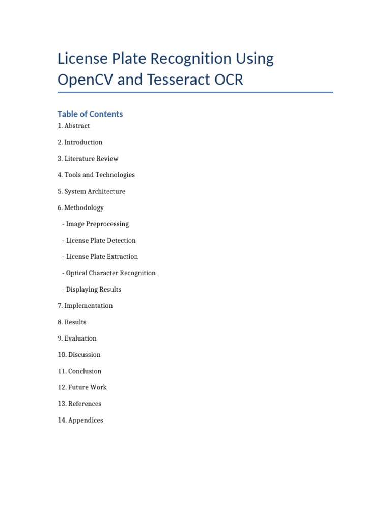 License Plate Recognition with OpenCV | PDF | Optical Character ...