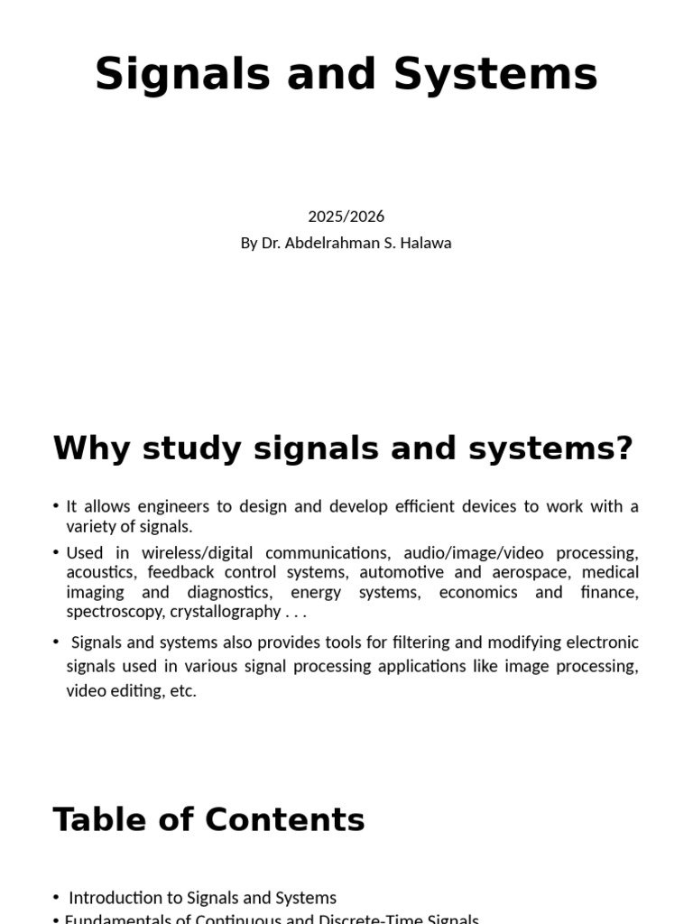 Introduction to Signals and Systems | PDF | Function (Mathematics ...