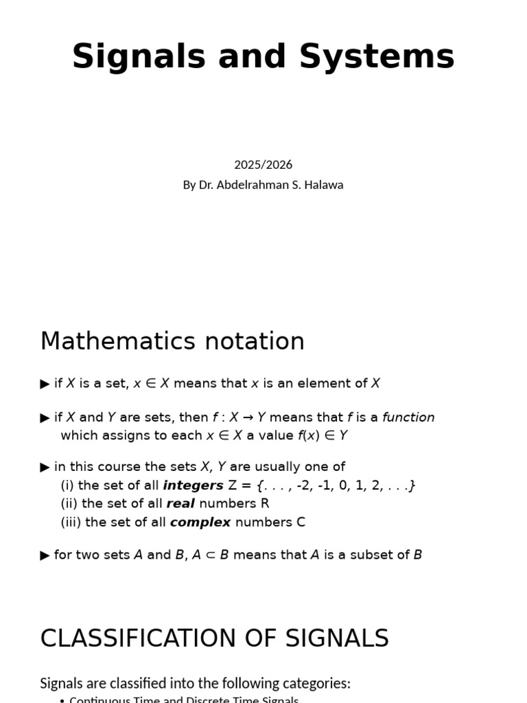 2- Lecture (Signals and Systems) (1) | PDF | Discrete Time And ...