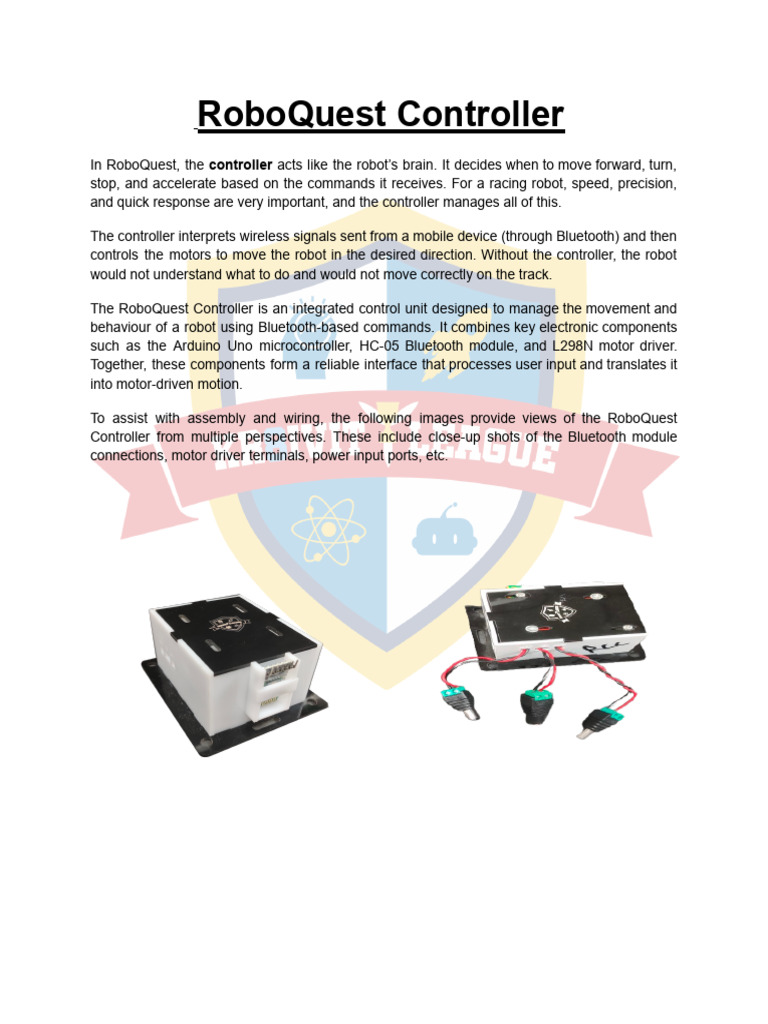 RoboQuest Bluetooth Robot Controller Guide | PDF | Arduino ...