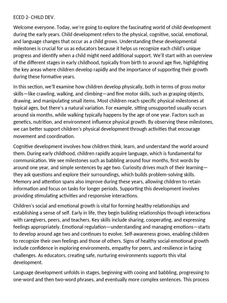 Speaker Notes | PDF | Child Development | Learning