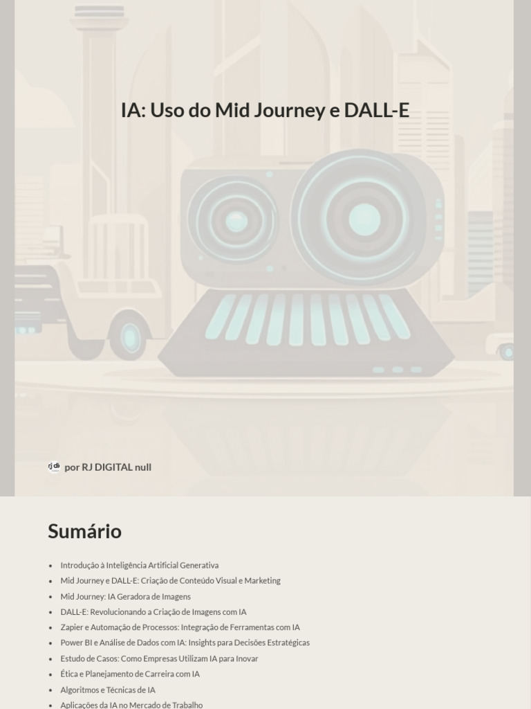 Criação Visual com IA: Mid Journey e DALL-E | PDF | Inteligência ...
