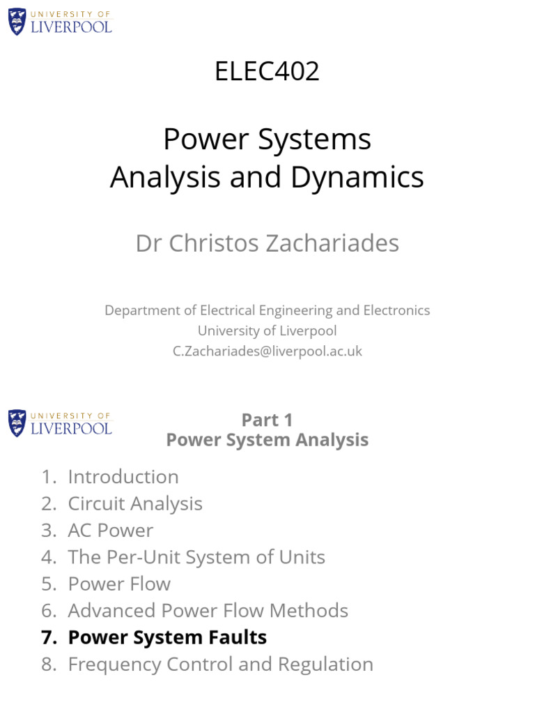 Power System Faults Analysis Guide | PDF | Transformer | Electrical ...