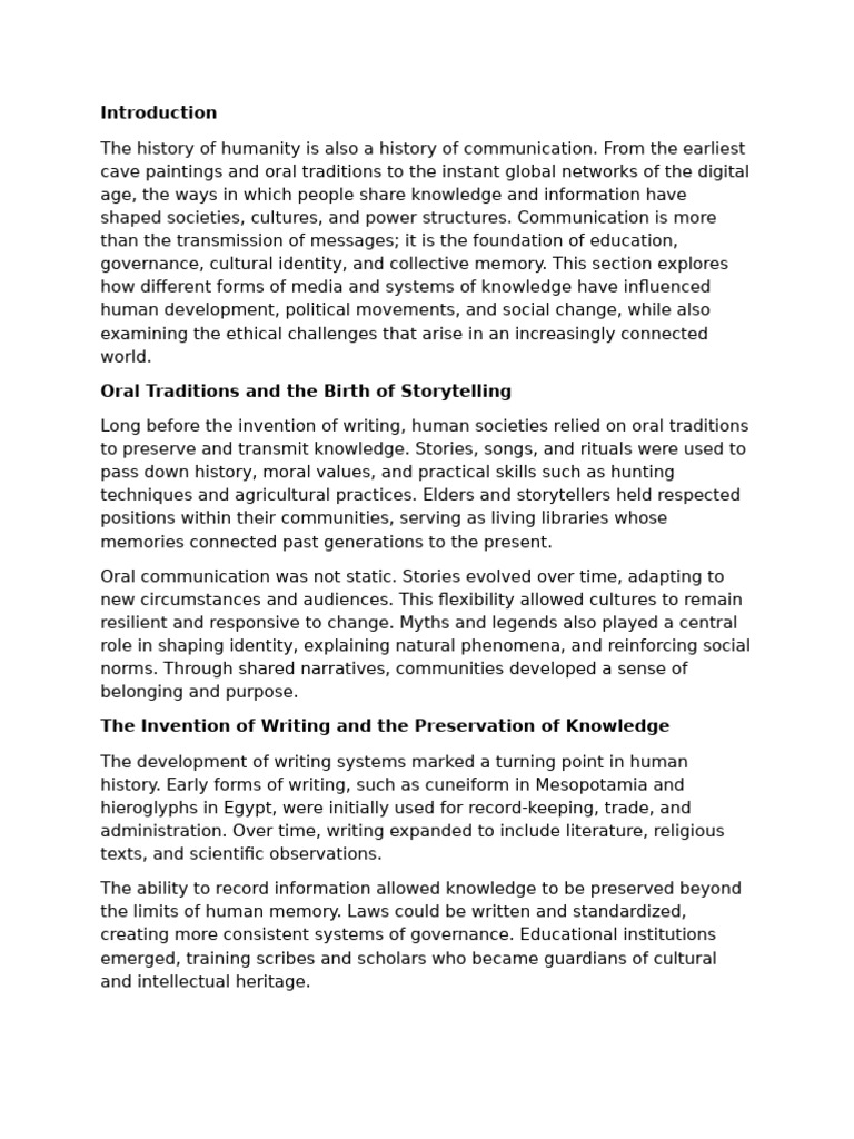 Evolution of Human Communication | PDF | Writing | Mass Media