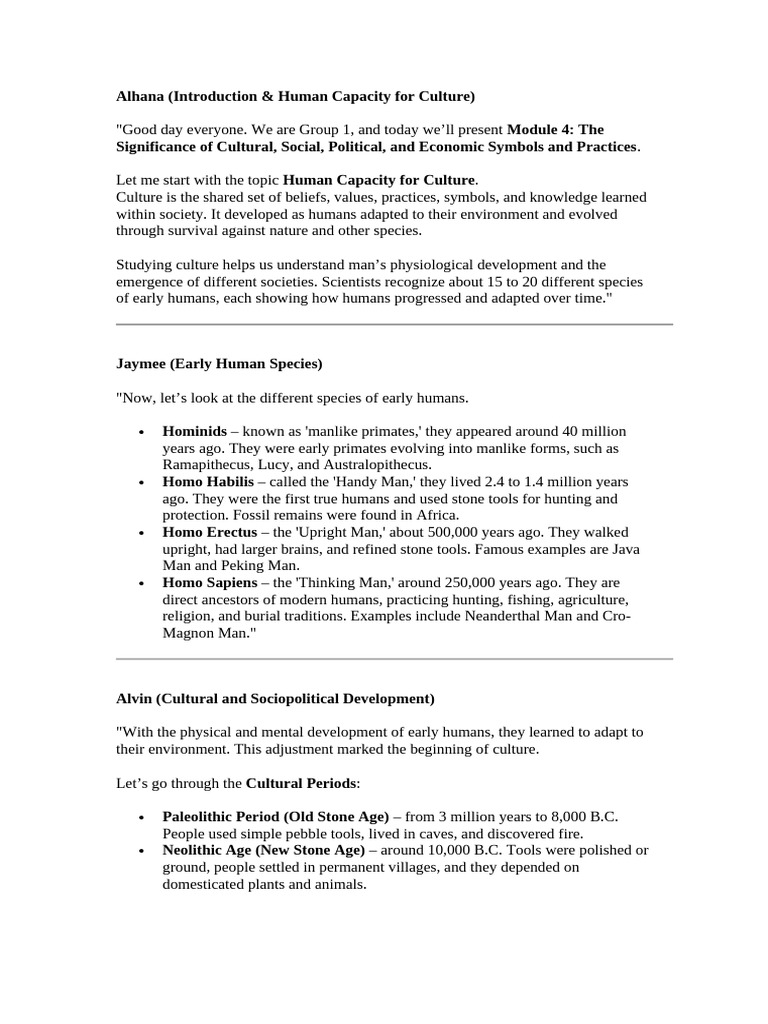Human Capacity for Culture Explained | PDF | Homo | Human