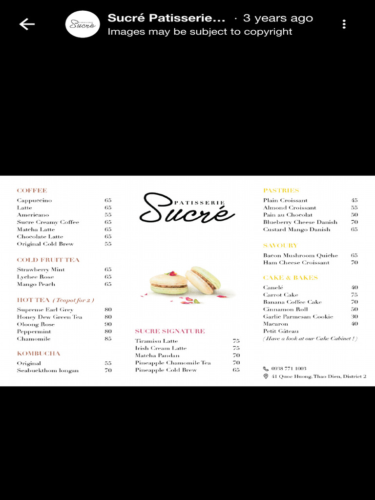Coffee and Pastry Menu Offerings | PDF