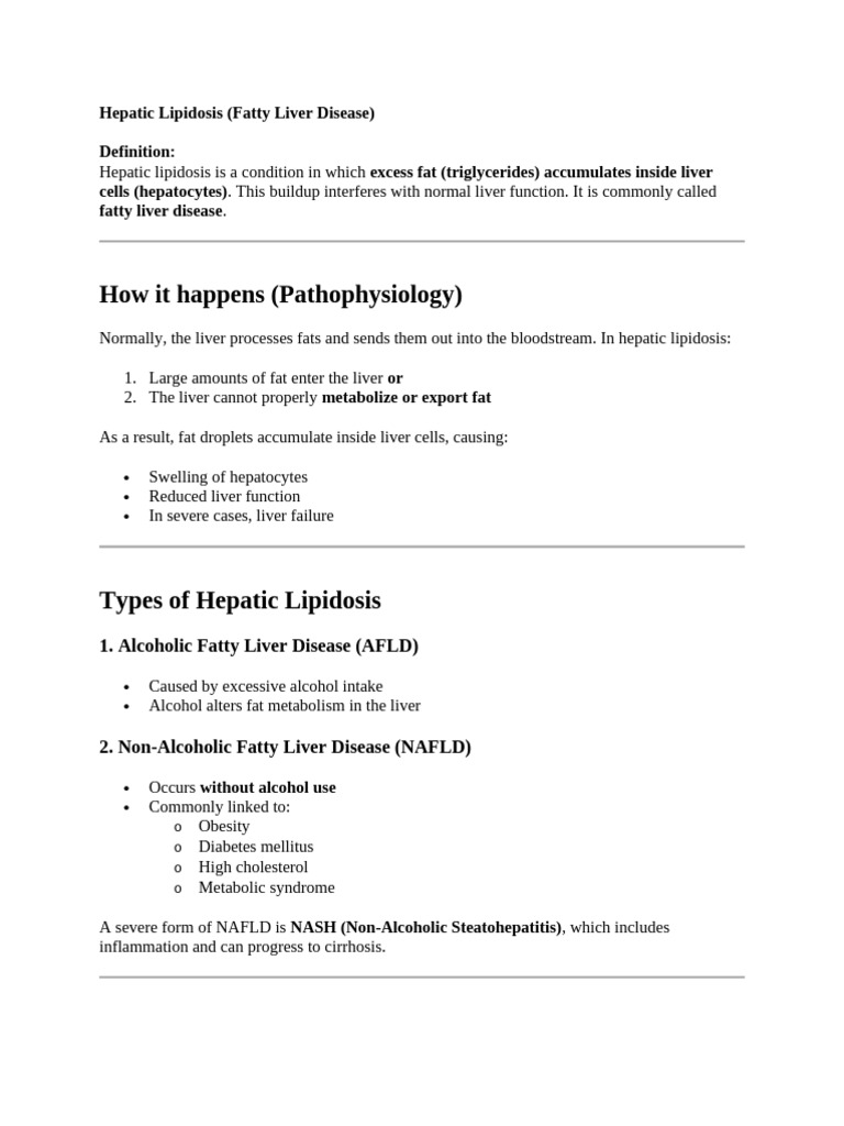 Hepatic Lipidosis 22222 | PDF | Cirrhosis | Liver