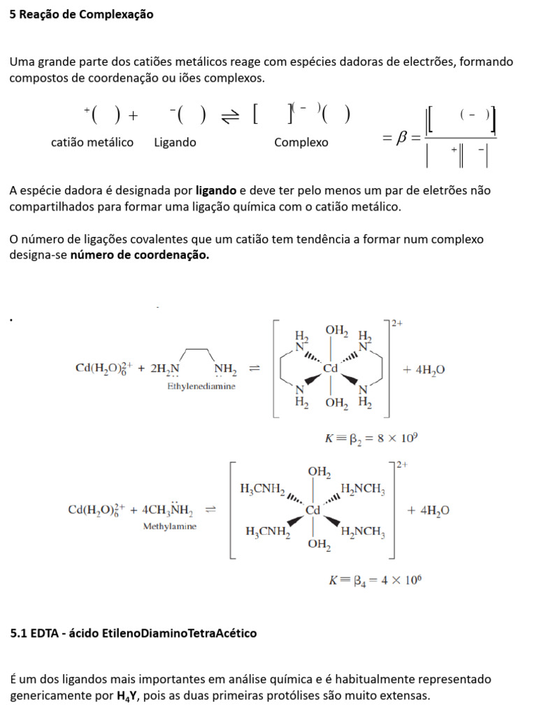 Reações de Complexação com EDTA | PDF | Titulação | Química