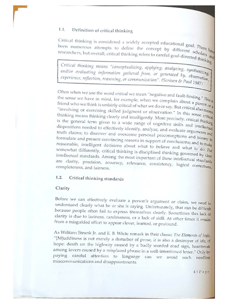Critical Thinking Week 1 | PDF