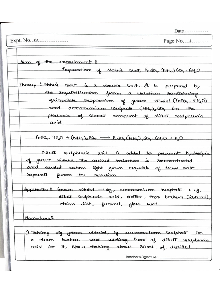 Chemistry Practical-1 | PDF