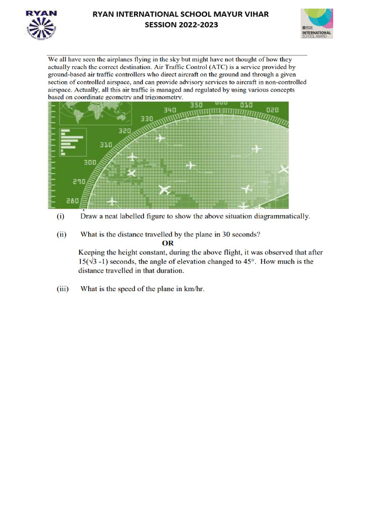 Maths Case Study for Class 10 - Ryan Intl. | PDF